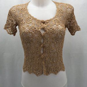 Dolce & Gabbana Gold Floral Button Up Small